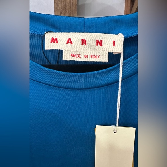 NWT Marni Fluid Jersey Sleeveless Top or Dress Blue 42 - Picture 13 of 14